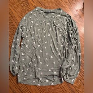 Old navy green floral long sleeve size S